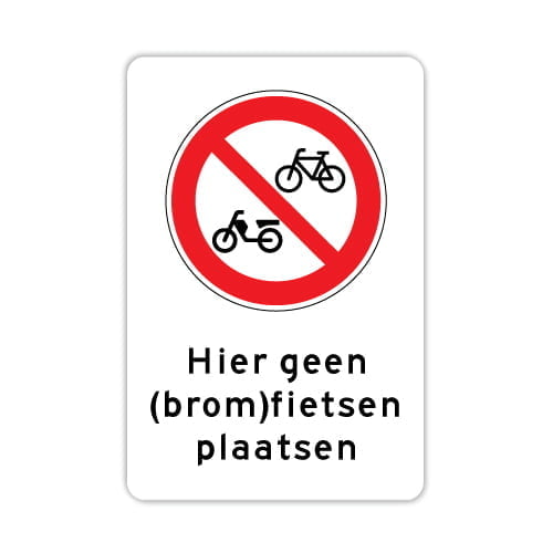Bord-Hier-Geen-(brom)fietsen-plaatsen1