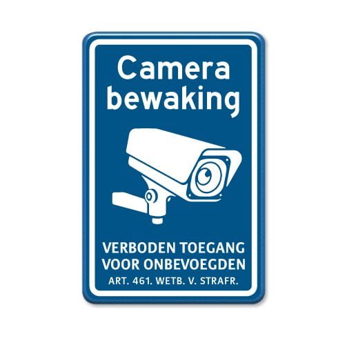 bord-camerabewaking-verbodentoegang-blauw