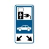 Bord oplaadpunt auto's pijlen 60x30cm