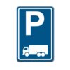 Parkeerbord-blauw-vrachtwagen