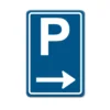 Parkeerbord pijl rechts